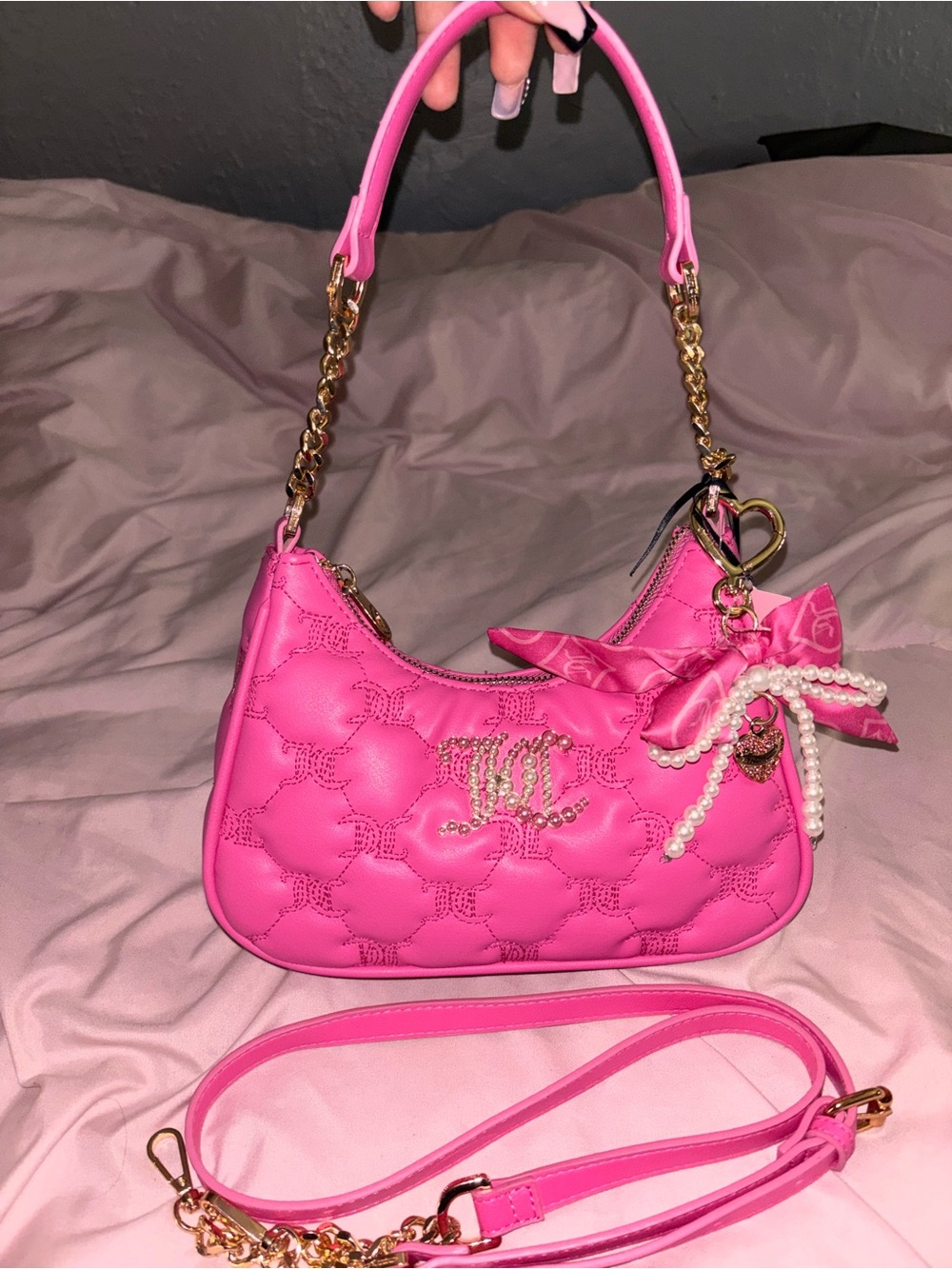 Juicy Couture Pink “Tie The Knot” Shoulder Bag